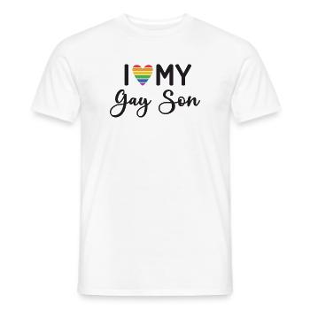 Ich liebe meinen schwulen Sohn - Männer T-Shirt - Weiß - Vorne - AI Model Male 178 dark (178cm)