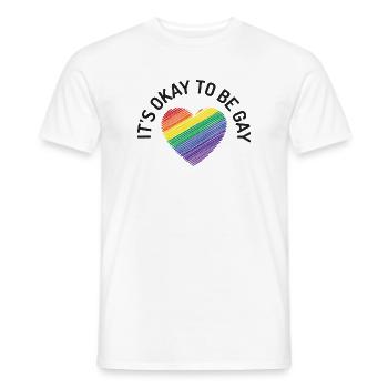 It's Okay To Be Gay - Men's T-Shirt - white - Front - AI Model Male 178 dark (178cm)
