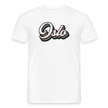 Oslo City - Modern Typography Motif - Men's T-Shirt - white - Front - AI Model Male 178 dark (178cm)