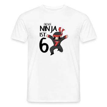 6 Jahre Junge Ninja - 6 Geburtstag - Ich bin 6 - Männer T-Shirt - Weiß - Vorne - AI Model Male 178 dark (178cm)