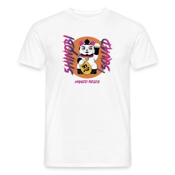 Crazy Cat Shinobi 55 - Men's T-Shirt - white - Front - AI Model Male 178 dark (178cm)
