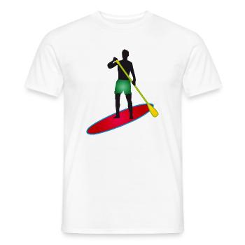 Stand up paddling - Mann mit Paddle Board - Männer T-Shirt - Weiß - Vorne - AI Model Male 178 dark (178cm)