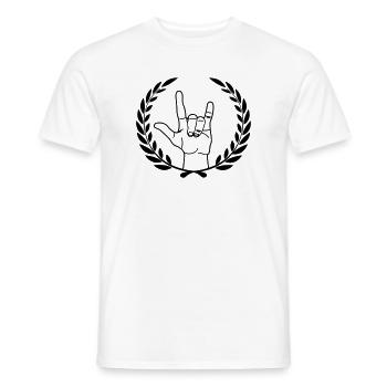 Respect du geste de la main - T-shirt homme - blanc - Devant - AI Model Male 178 dark (178cm)