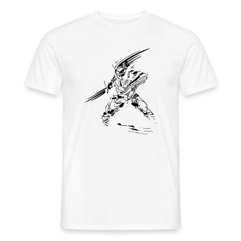 Skizze Krieger - Männer T-Shirt - Weiß - Vorne - AI Model Male 178 dark (178cm)
