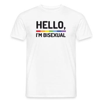Hallo, ich bin bisexuell - Männer T-Shirt - Weiß - Vorne - AI Model Male 178 dark (178cm)
