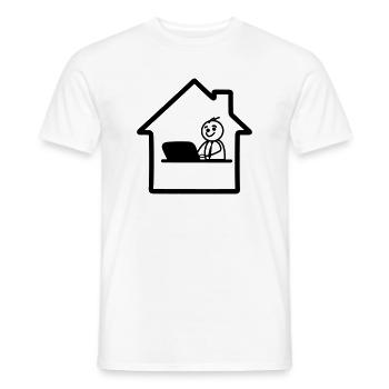 Arbeiten zu Hause einfaches Logo - Männer T-Shirt - Weiß - Vorne - AI Model Male 178 dark (178cm)