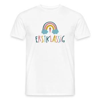 Erstlassig - Schulkind - Regenbogen - Männer T-Shirt - Weiß - Vorne - AI Model Male 178 dark (178cm)