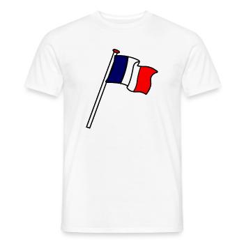 Drapeau : France Drapeaux FR - T-shirt homme - blanc - Devant - AI Model Male 178 dark (178cm)