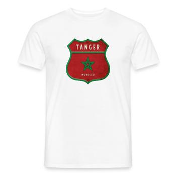 Tangier Morocco Coat of Arms Flags Design - Men's T-Shirt - white - Front - AI Model Male 178 dark (178cm)
