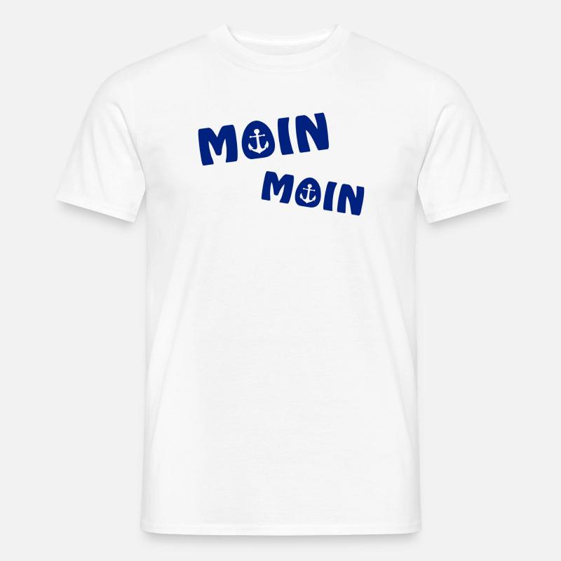 Moin Moin mit Anker - Männer T-Shirt - Weiß