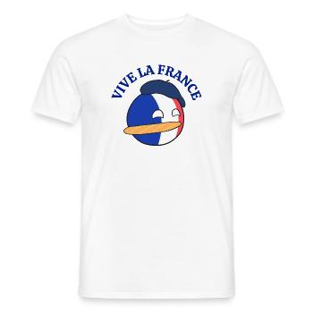 France, fierté Française, vive la France - T-shirt homme - blanc - Devant - AI Model Male 178 dark (178cm)