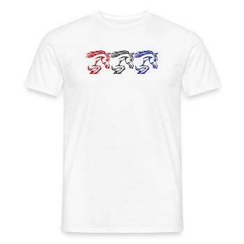 Islandpferde Pferdenarr Galopp Pferde Hengst - Männer T-Shirt - Weiß - Vorne - AI Model Male 178 dark (178cm)