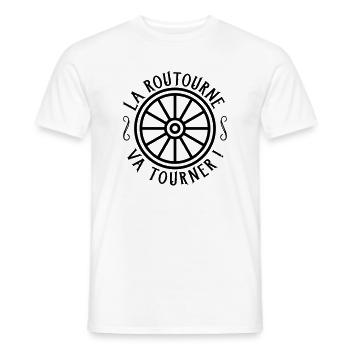 La routourne va tourner - T-shirt homme - blanc - Devant - AI Model Male 178 dark (178cm)