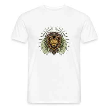 Beeindruckender gehörnter Löwe - Männer T-Shirt - Weiß - Vorne - AI Model Male 178 dark (178cm)
