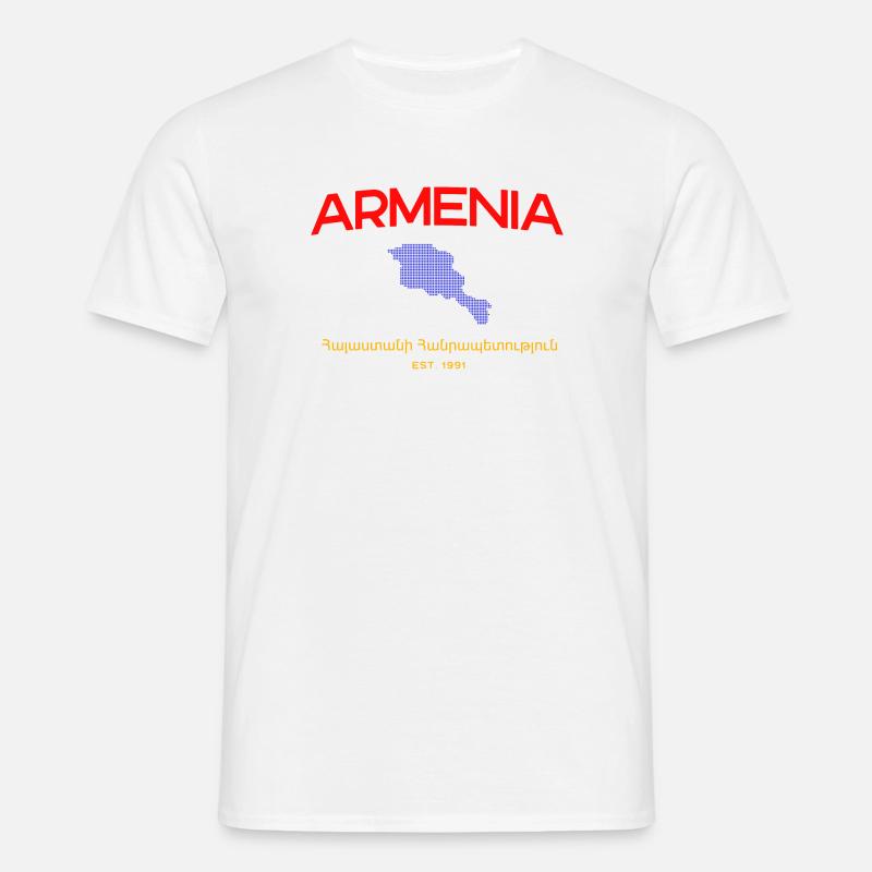 Armenia Map Script Emblem - Männer T-Shirt - Weiß