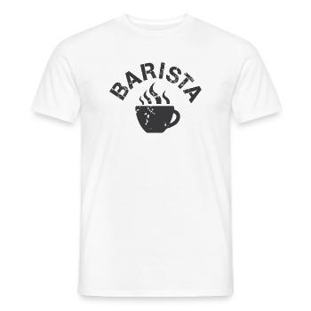 Barista symbole pour le café, les amis et les fans Gastro - T-shirt homme - blanc - Devant - AI Model Male 178 dark (178cm)