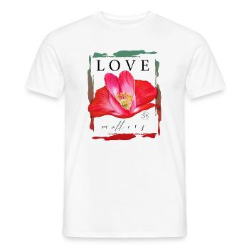 Rote Mohnblume Herz Love Matters Spruch über Liebe - Männer T-Shirt - Weiß - Vorne - AI Model Male 178 dark (178cm)