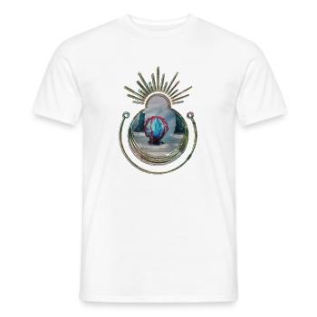 Im Kokon am Strand - Männer T-Shirt - Weiß - Vorne - AI Model Male 178 dark (178cm)