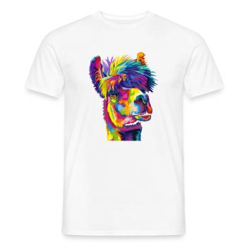 Wahnsinniges Regenbogenlama - Männer T-Shirt - Weiß - Vorne - AI Model Male 178 dark (178cm)