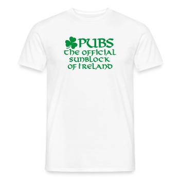 Lustige bier Pubs the official sunblock of Ireland - Männer T-Shirt - Weiß - Vorne - AI Model Male 178 dark (178cm)