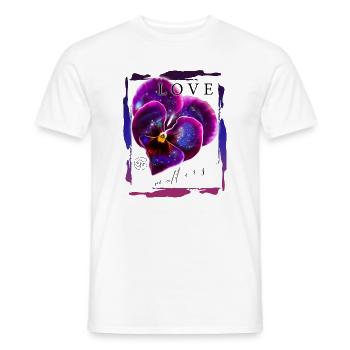 Veilchen mit Galaxie zum Valentinstag - Männer T-Shirt - Weiß - Vorne - AI Model Male 178 dark (178cm)