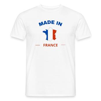 Made in France - T-shirt homme - blanc - Devant - AI Model Male 178 dark (178cm)