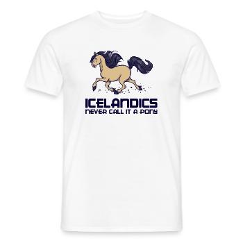 Chevaux islandais Déclaration Chevaux Arabe Galop - T-shirt homme - blanc - Devant - AI Model Male 178 dark (178cm)