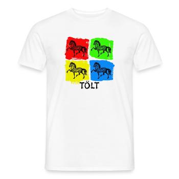 Chevaux Étalon Disant Chevaux Islandais Cheval Amour Tölt - T-shirt homme - blanc - Devant - AI Model Male 178 dark (178cm)