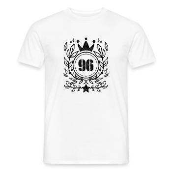96 - Born year Year of birth 1996 - Men's T-Shirt - white - Front - AI Model Male 178 dark (178cm)