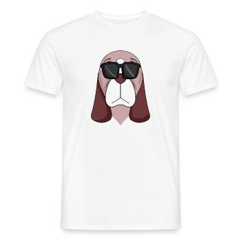 Chiens de race Basset Hound - T-shirt homme - blanc - Devant - AI Model Male 178 dark (178cm)