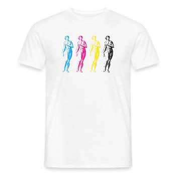 Statues CMJN - T-shirt homme - blanc - Devant - AI Model Male 178 dark (178cm)