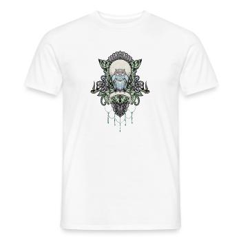 Cute decorative owl - Men's T-Shirt - white - Front - AI Model Male 178 dark (178cm)