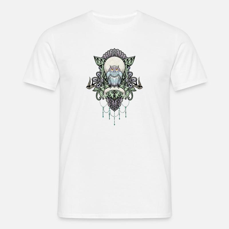 Niedliche dekorative Eule - Männer T-Shirt - Weiß