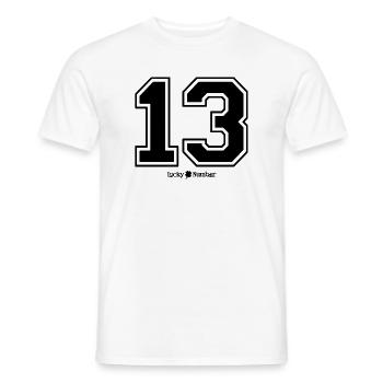 Numéro chanceux 13 - T-shirt homme - blanc - Devant - AI Model Male 178 dark (178cm)