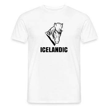 Dicton islandais Chevaux Le cheval aime les chevaux islandais - T-shirt homme - blanc - Devant - AI Model Male 178 dark (178cm)