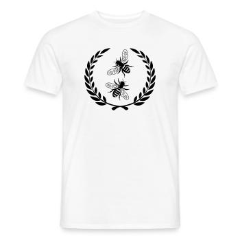 Bienen im Lorbeerkranz - Männer T-Shirt - Weiß - Vorne - AI Model Male 178 dark (178cm)