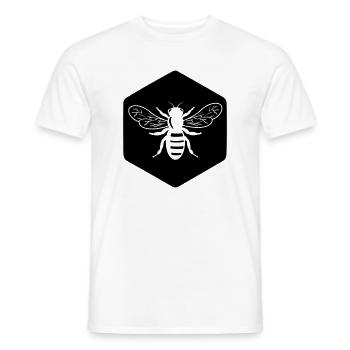Lorsqu’il est découpé en nid d’abeille - T-shirt homme - blanc - Devant - AI Model Male 178 dark (178cm)