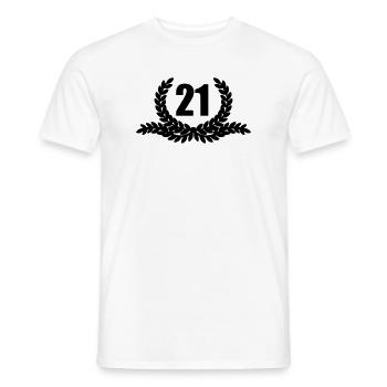 Lauwerkrans 21 YEARS - Men's T-Shirt - white - Front - AI Model Male 178 dark (178cm)