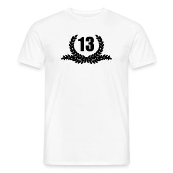 Lauwerkrans 13 JAHRE - Männer T-Shirt - Weiß - Vorne - AI Model Male 178 dark (178cm)