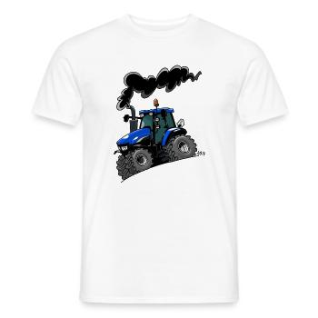 BlueTractor TM120 - T-shirt homme - blanc - Devant - AI Model Male 178 dark (178cm)