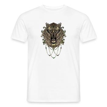 Elegante Eule mit Totenkopf - Männer T-Shirt - Weiß - Vorne - AI Model Male 178 dark (178cm)