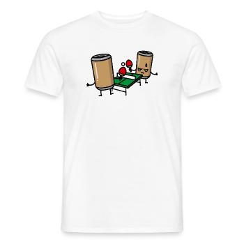 Drôle beer pong tennis de table canette de ping-pong - T-shirt homme - blanc - Devant - AI Model Male 178 dark (178cm)