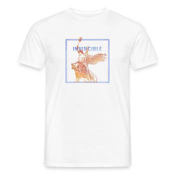 Angle invincible avec Lion - T-shirt homme - blanc - Devant - AI Model Male 178 dark (178cm)