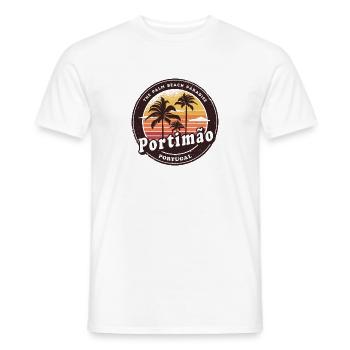 Conception de la plage de Portimao Portugal - T-shirt homme - blanc - Devant - AI Model Male 178 dark (178cm)