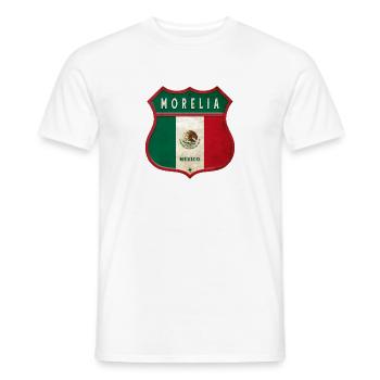 Morelia Mexiko Wappen Design - Männer T-Shirt - Weiß - Vorne - AI Model Male 178 dark (178cm)