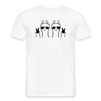 Amis Équipe Lama Paix - T-shirt homme - blanc - Devant - AI Model Male 178 dark (178cm)