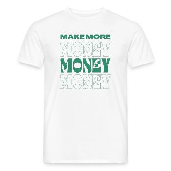 Lettrage d’argent style rétro « Make Money » - T-shirt homme - blanc - Devant - AI Model Male 178 dark (178cm)