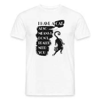 Cat lover funny saying cat - Men's T-Shirt - white - Front - AI Model Male 178 dark (178cm)
