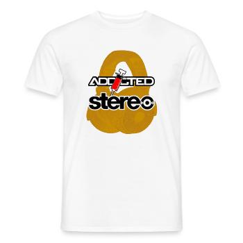Addicted Stereo V2 - Männer T-Shirt - Weiß - Vorne - AI Model Male 178 dark (178cm)