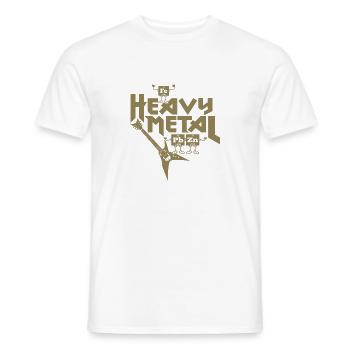 Heavy Metal Divertente - T-shirt uomo - bianco - Fronte - AI Model Male 178 dark (178cm)